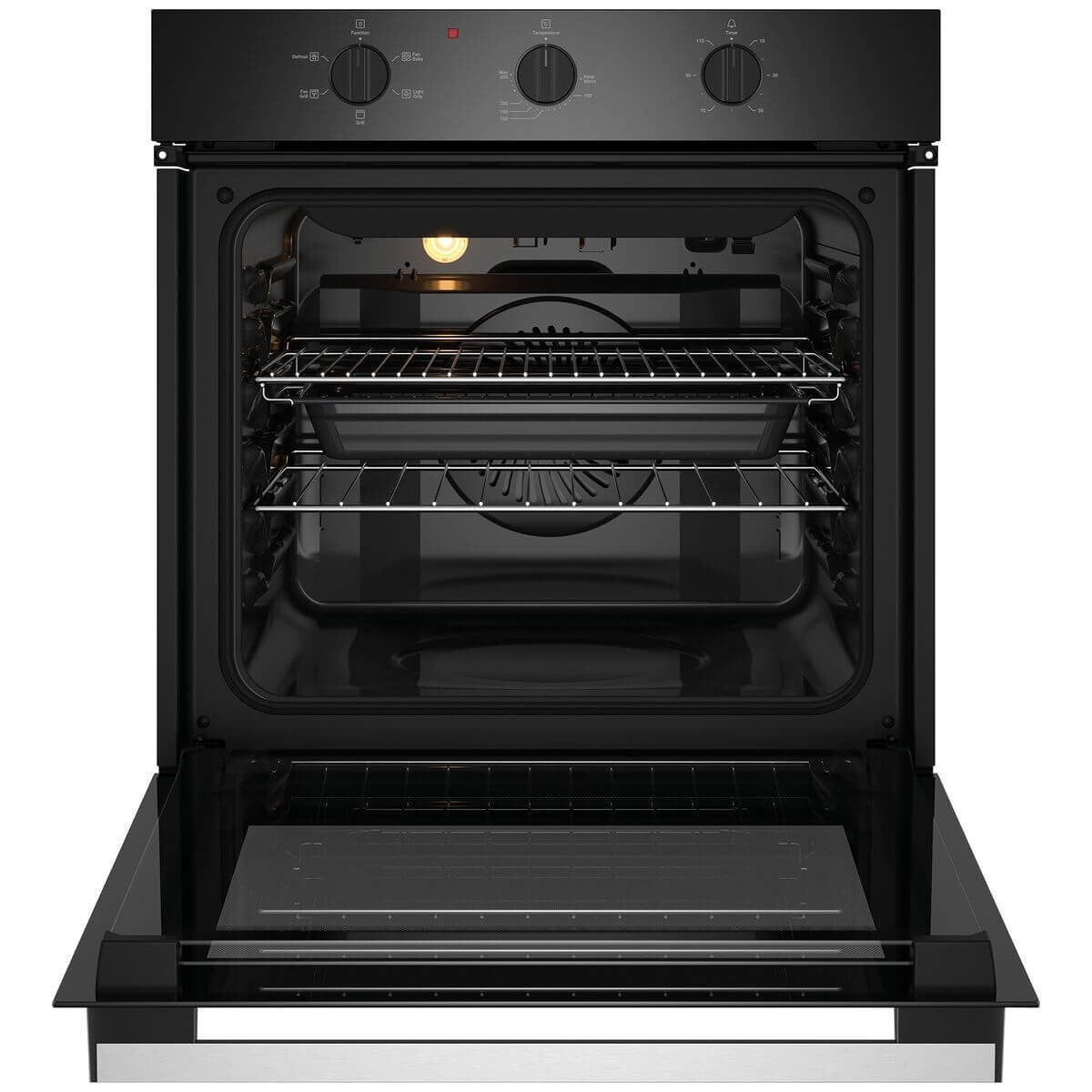 Chef 60cm electric oven 80L - matte black, triple-glazed door, 10A plug-in - CVE6312DC