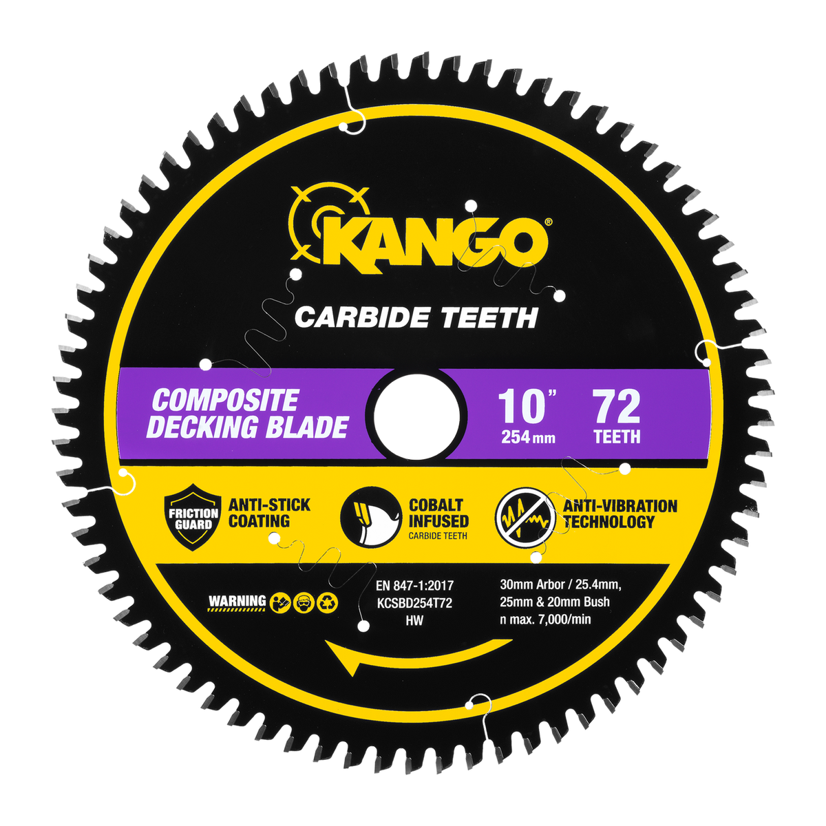 Kango 254mm 72T Composite Decking Mitre Saw Blade - Precision Cuts - Durable - SuperSaverAU - view 1