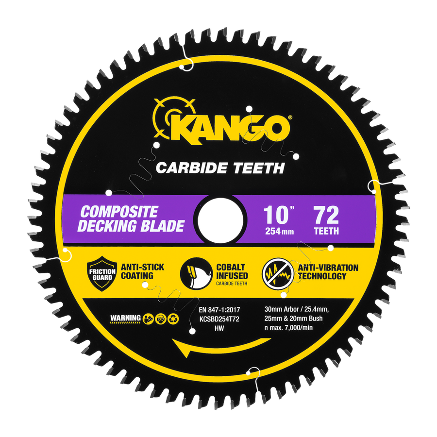 Kango 254mm 72T Composite Decking Mitre Saw Blade - Precision Cuts - Durable - SuperSaverAU - view 1