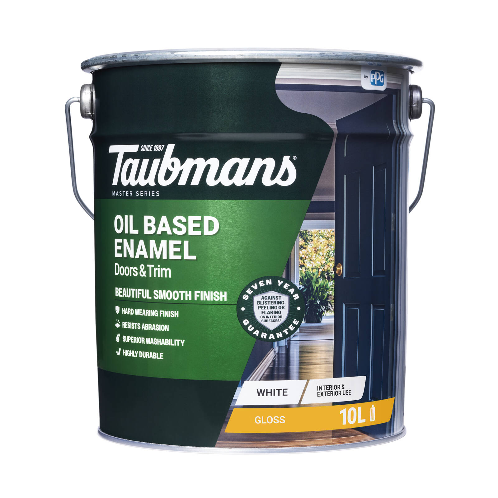 Taubmans 4L White Gloss Oil Based Enamel Paint