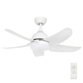 Brilliant Lighting 100cm Matt White Bellis AC Ceiling Fan with LED Light and Remote