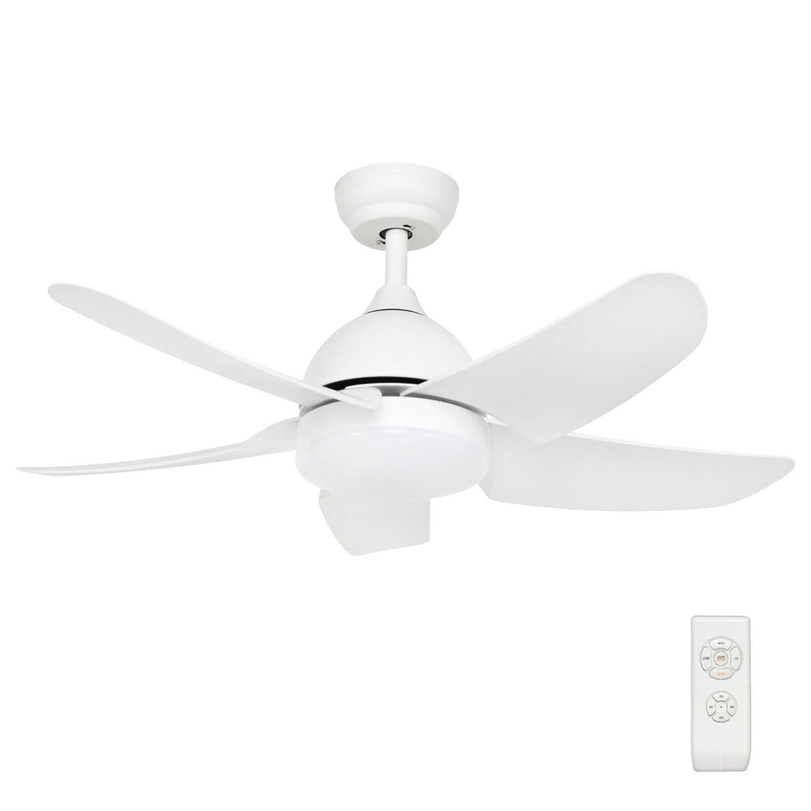 Brilliant Lighting 100cm Matt White Bellis AC Ceiling Fan with LED Light and Remote