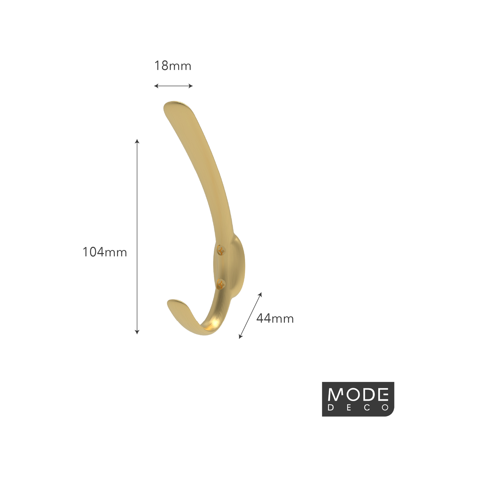 MODE Single Brushed Brass Hat & Coat Hook