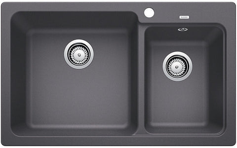 Blanco Naya 8 1 and 1/2 bowl sink - Rock Grey granite composite, scratch and heat resistant - NAYA8GK5