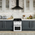 Belling 60cm Mini Richmond Dual Fuel Freestanding Oven - Double Oven, Wok Burner, White - BMR60DODFW