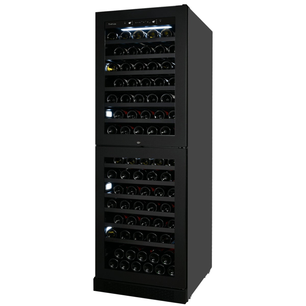 Artusi 160 Bottle Dual Zone Wine Cabinet - Matte Black - Frost Free - AWCD160BV