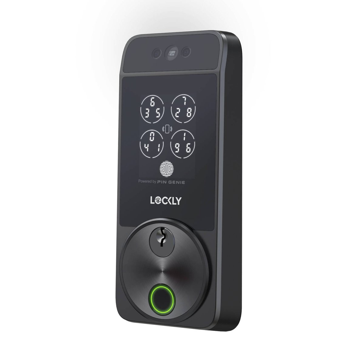 Lockly Black Matte Visage Zeno Smart Deadbolt - Facial Recognition - Fingerprint Access - Waterproof