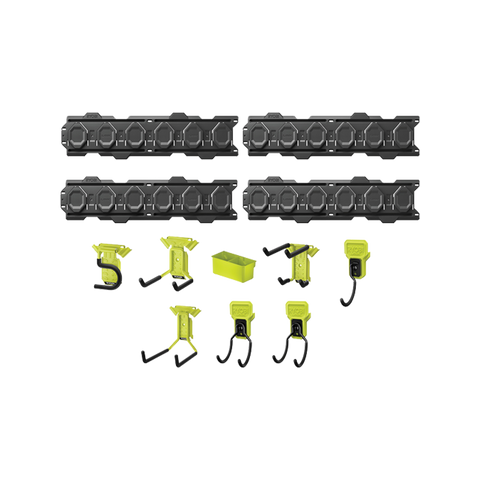 Ryobi Link 12 Piece Wall Kit - Modular Storage System - 838mm Rails - 94kg Capacity - SuperSaverAU - view 1