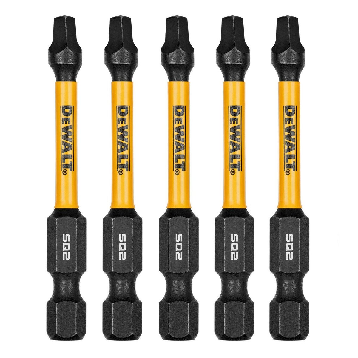 Dewalt Flextorq Screwdriver Bit 57mm SQ2 - 5 Pack - Impact Resistant - SuperSaverAU - view 1