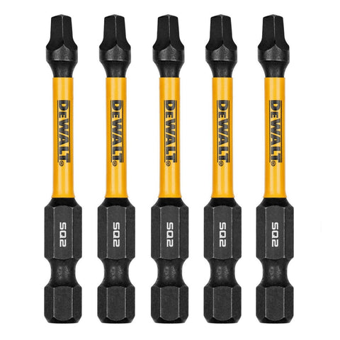 Dewalt Flextorq Screwdriver Bit 57mm SQ2 - 5 Pack - Impact Resistant - SuperSaverAU - view 1