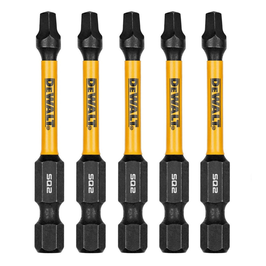 Dewalt Flextorq Screwdriver Bit 57mm SQ2 - 5 Pack - Impact Resistant - SuperSaverAU - view 1