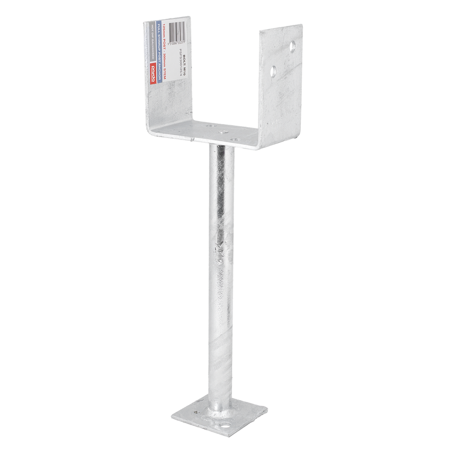 Pryda Full Stirrup Post Anchor 300x125mm M10 - Hot Dipped Galvanised Steel - SuperSaverAU - view 1