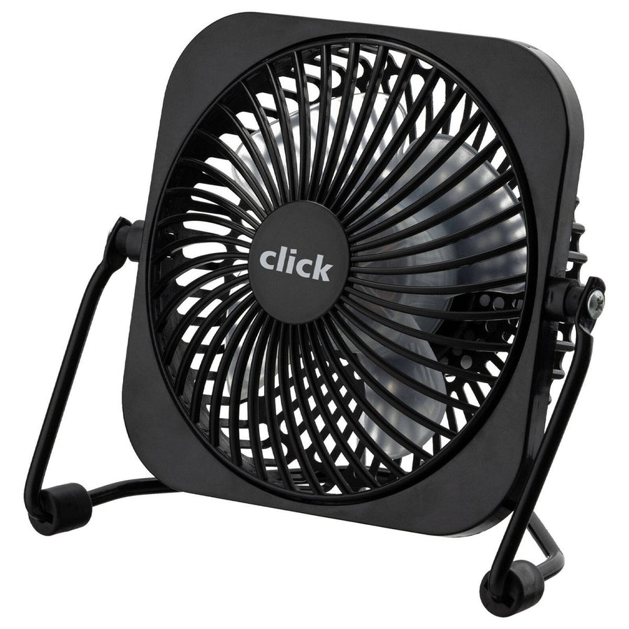 Click 10cm Black USB Desk Fan - Compact Personal Cooling - 360-Degree Adjustable - SuperSaverAU - view 1