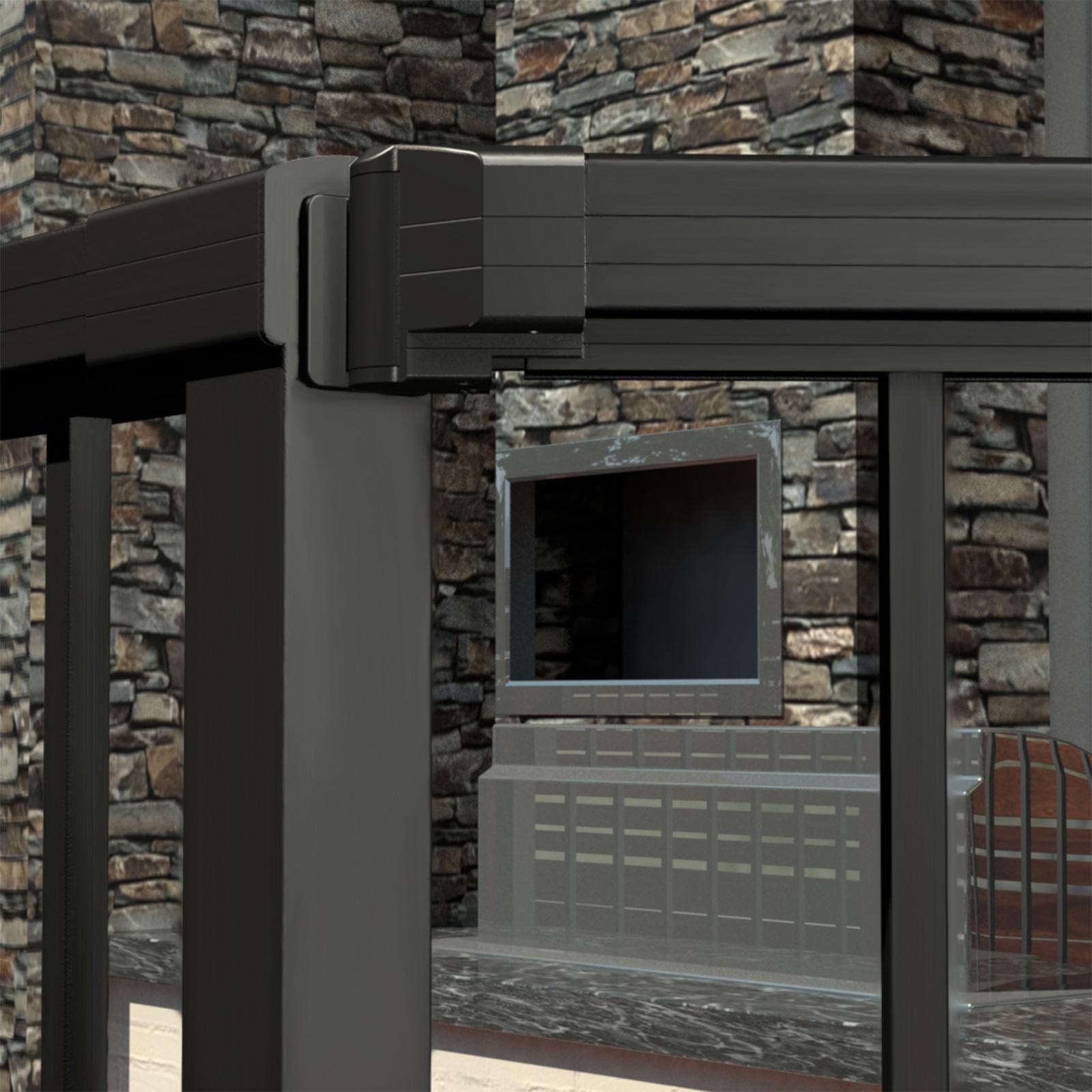 PEAK Black Aluminium Deck Balustrade Horizontal Angle Bracket Kit