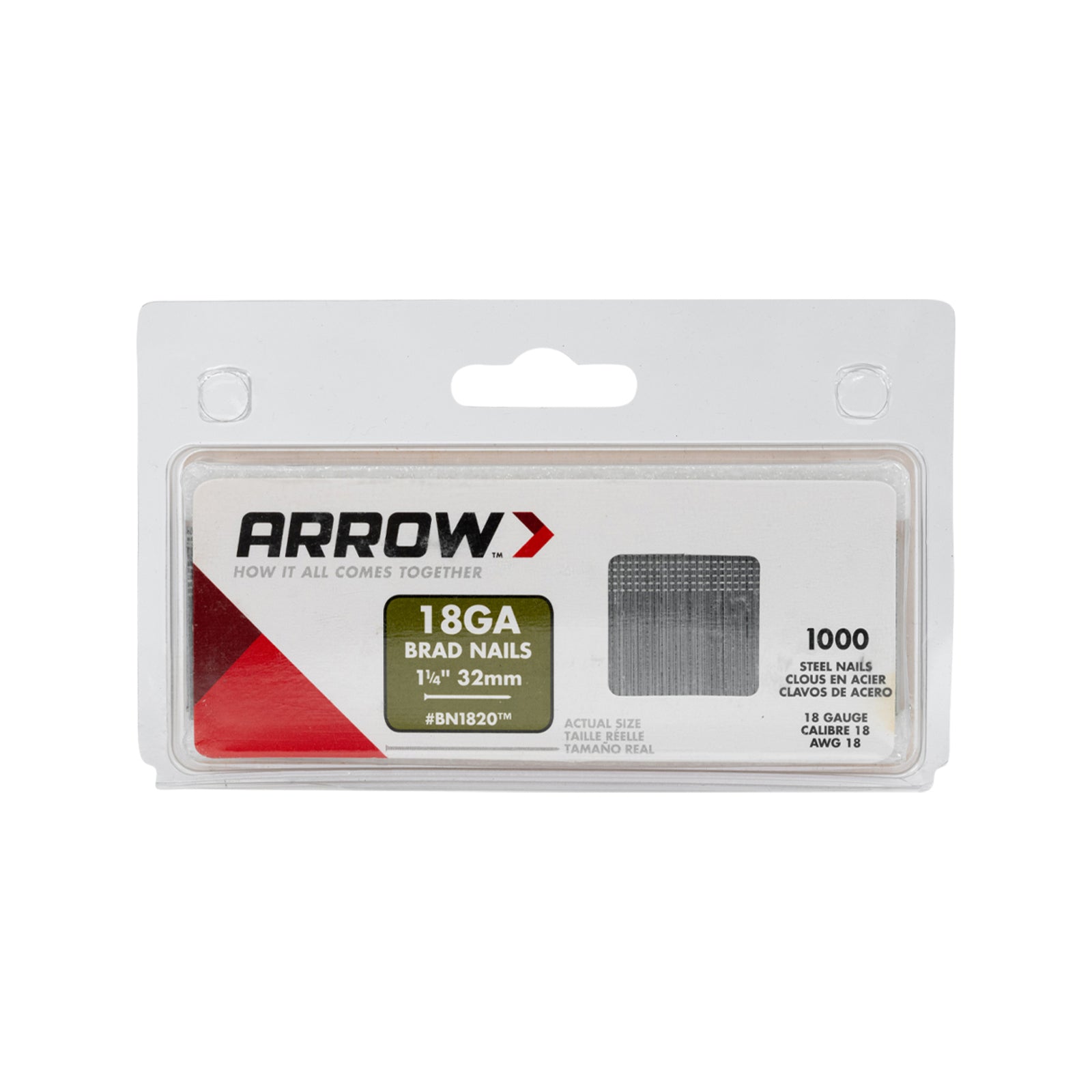 Arrow 32mm 18G Brad Nails - 1000 Pack