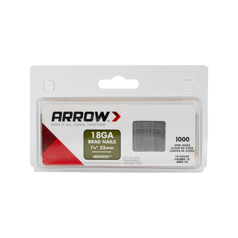 Arrow 32mm 18G Brad Nails - 1000 Pack