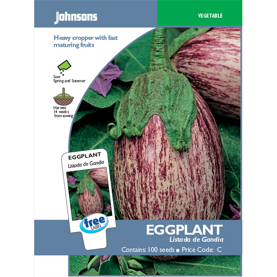 Johnsons Listada Eggplant Seeds - 20cm - Seeds - Heirloom Variety - SuperSaverAU - view 1