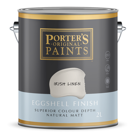 Porter S Washable Paint - 2L - Irish Linen - Eggshell Finish - 162mm x 156mm x 141mm - SuperSaverAU - view 1