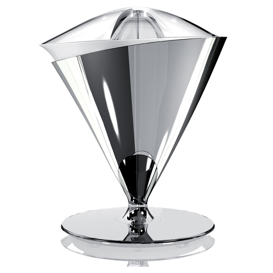 Bugatti Vita Citrus Juicer - Shiny Chrome, Stainless Steel, Two Juicing Cones, 90RPM - 55-VITACR