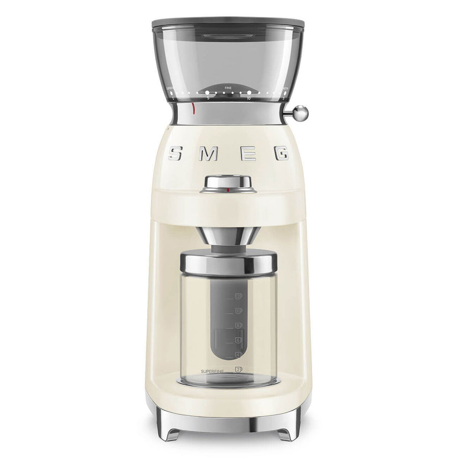 Smeg 50's retro style coffee grinder - cream - 240g bean hopper - 50 grinding steps - CGF03CRAU