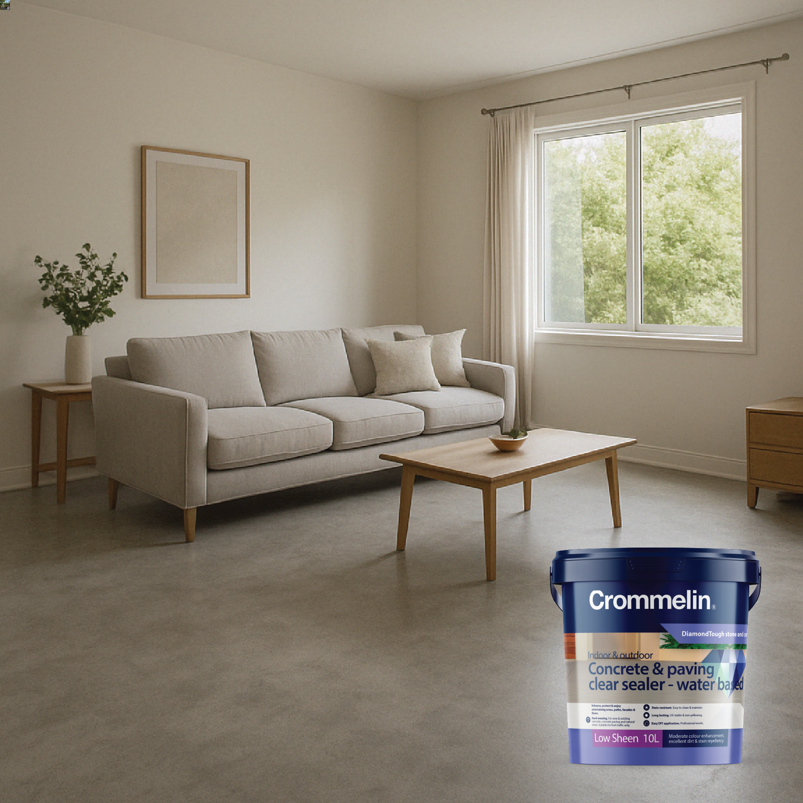 Crommelin DiamondTough Concrete & Paving Clear Sealer 4L - Water Based, Tintable