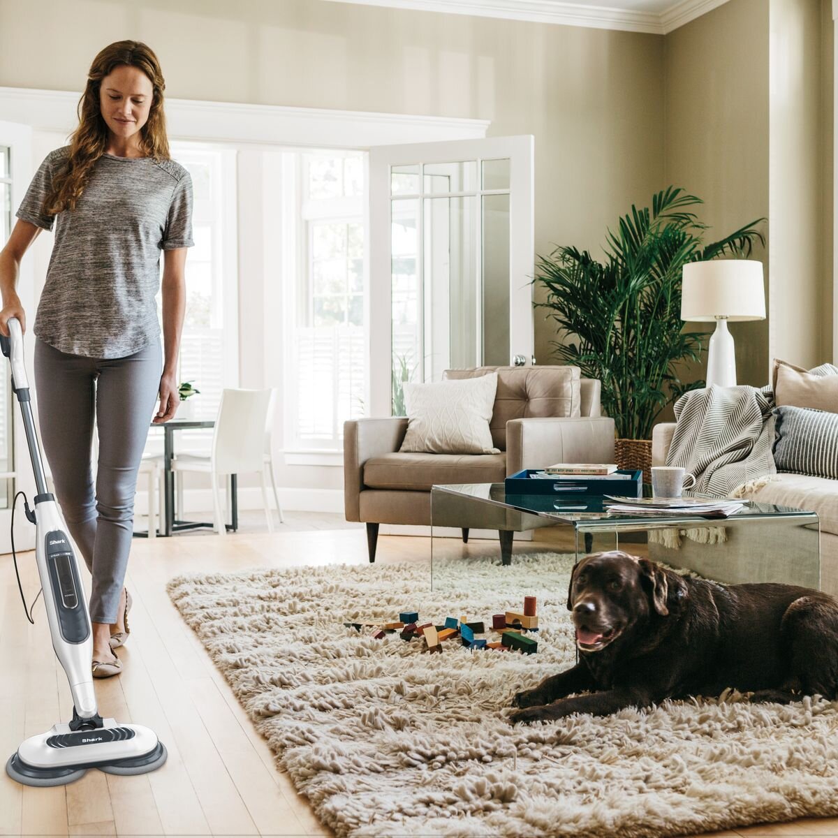 Shark steam and scrub mop - sonic scrubbing 150 times a minute, 3 steam settings, 1120W - S7001