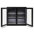 Husky double door outdoor beverage fridge - black, anti-condensation glass doors - ALFC2BLK840ELB