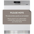Omega 60cm Semi Integrated Dishwasher - 15 Place Settings - 7 Programs - Stainless Steel - ODWIS6015X