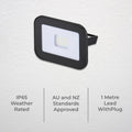 Deta 12W LED Slim Profile Security Flood Light - 1200 Lumens - Black - SuperSaverAU - view 2