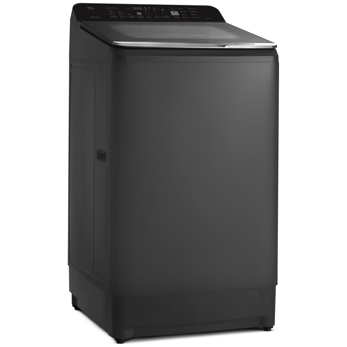 Hitachi 10kg Top Load Washing Machine - 59cm Width, Dual Waterfall, Soft Close Glass Lid - LTL10PMVJWT