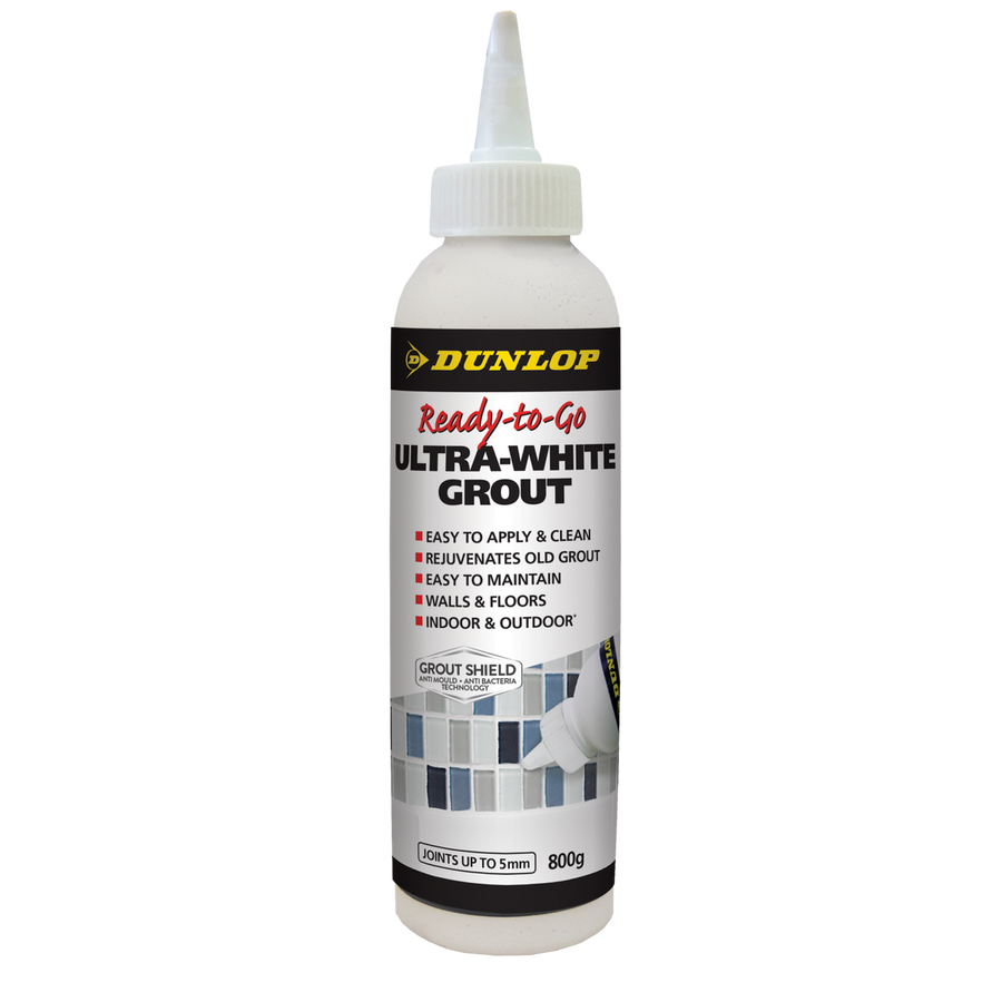 Dunlop Ready-to-Go Grout 800g Ultra White - Easy Apply - Anti Mould - SuperSaverAU - view 1