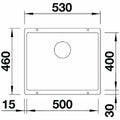 Blanco SUBLINE single bowl undermount sink - Black Silgranit, 38L bowl, overflow - SUBLINE500UBK5