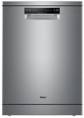 Haier 60cm Freestanding Auto Wash Dishwasher - 13 Place Settings - Silver - Soft Touch Controls - HDW13V1S1
