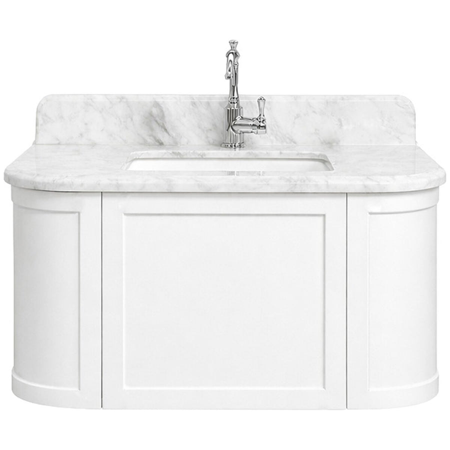 Turner Hastings Evara wall hung vanity - marble top, white, no taphole - EV950-WH-NTH