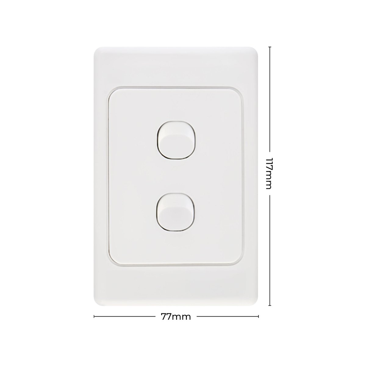 Deta Double Vertical Switch - 2 Gang - Polycarbonate - Indoor Use - SuperSaverAU - view 4