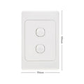 DETA White Double Vertical Light Switch 2 Gang Polycarbonate Indoor