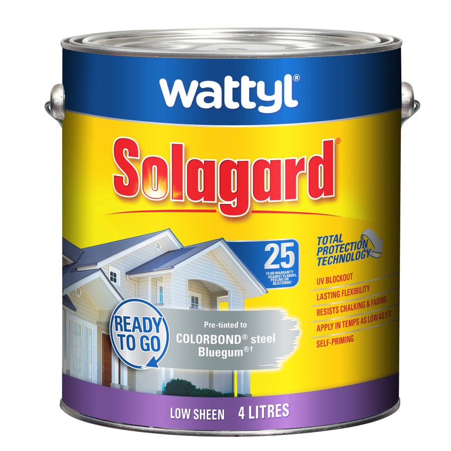 Wattyl Solagard Bluegum Low Sheen Pre-tinted Exterior Paint 4L UV Resistant Outdoor