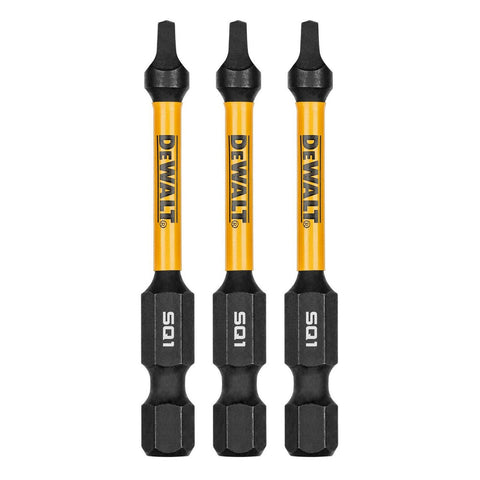 Dewalt Flextorq Screwdriver Bit - 57mm SQ1 - 3 Pack - Impact Absorption - SuperSaverAU - view 1