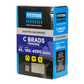 Titan 45 x 1.6mm 16 Gauge Electro Galvanised Straight Collated C Brads - 4000 Pack