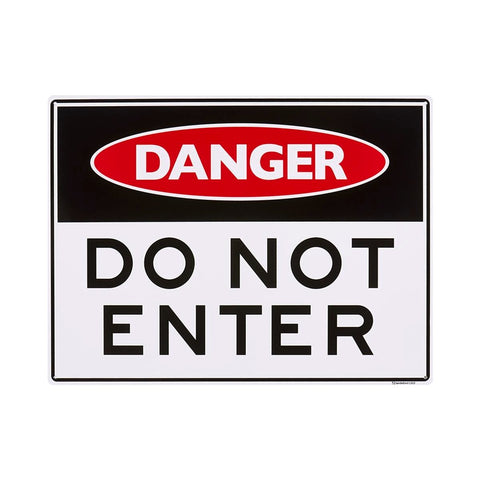 Sandleford Do Not Enter Plastic Sign 450 x 600mm - White/Red/Black - SuperSaverAU - view 1