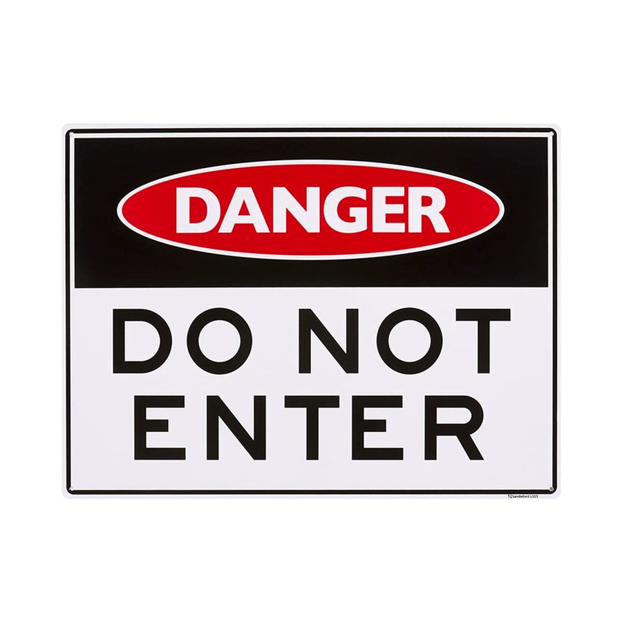Sandleford Do Not Enter Plastic Sign 450 x 600mm - White/Red/Black - SuperSaverAU - view 1