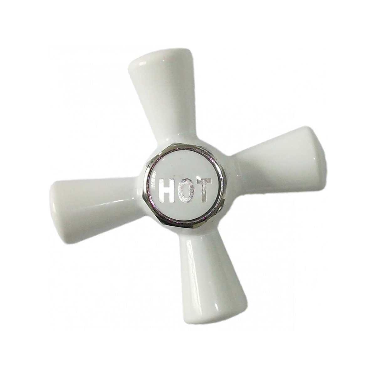 Shaw Mason White Easy Clean Cross Tap Handle Pair - 112mm x 179mm - Brass - SuperSaverAU - view 1