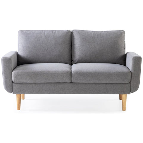 Zinus York 2 seater fabric sofa - grey, pine wood frame, rubber wood legs - AU-USSTD2ZC-59G