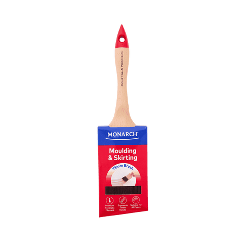 Monarch 75mm Moulding and Skirting Synthetic Paint Brush, Timber Handle