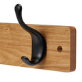 Adoored 6 Double Black Hook Pine Board Deco Hook Rack - 690mm - Natural Pine Finish - SuperSaverAU - view 3