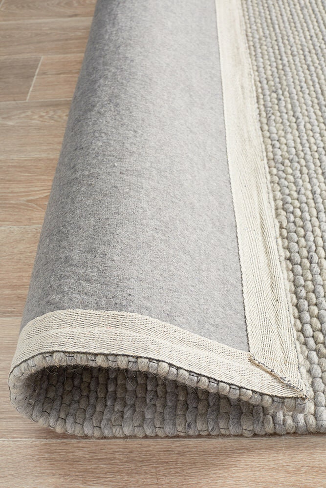 Rug Culture Studio Large Rug 280x190cm - Grey Felted Wool, Hand Woven Flatweave - STUD320GRY280X190