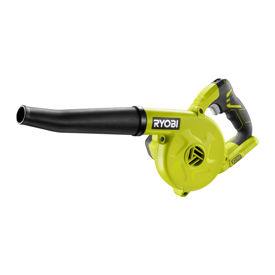 RYOBI 18V ONE+ Workshop Blower R18TB-0 Cordless Skin Only, Black/Hypergreen