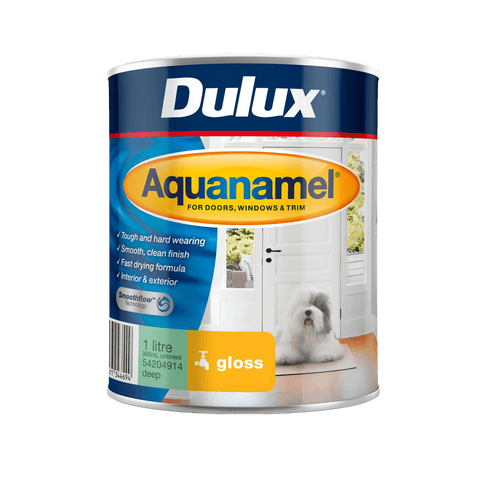 Dulux Aquanamel Gloss Enamel Paint 1L Deep Base Water-Based Acrylic