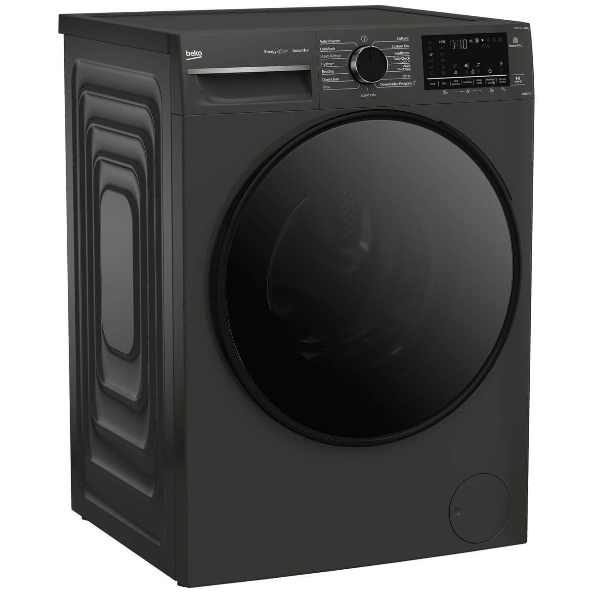 Beko 10kg Front Load Washing Machine - Graphite, AutoDose, SteamCure, ColdWash, HomeWhiz - BFLB103ADG