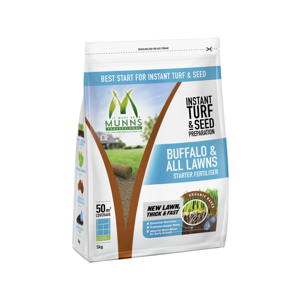 Munns Professional Fertiliser - 5kg - Granular - Lawn Starter - SuperSaverAU - view 1